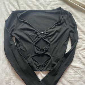 SHEIN Black Long Sleeve Top